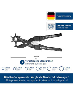 Perforadora de Cuero Herm Sprenger - 6 Tamaños - Hecho en Alemania 2