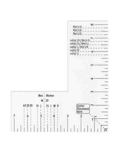 Regla de Alineación para Camisetas Ranjaner - Acrílico Transparente