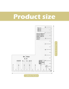 Regla de Alineación para Camisetas Ranjaner - Acrílico Transparente 2