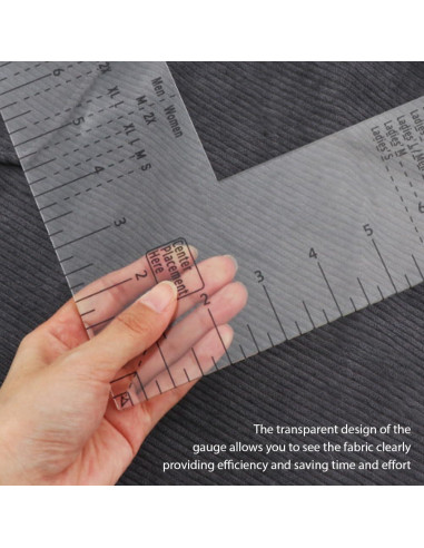 Regla de Alineación para Camisetas Ranjaner - Acrílico Transparente