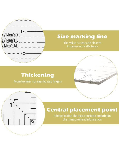 Regla de Alineación para Camisetas Ranjaner - Acrílico Transparente