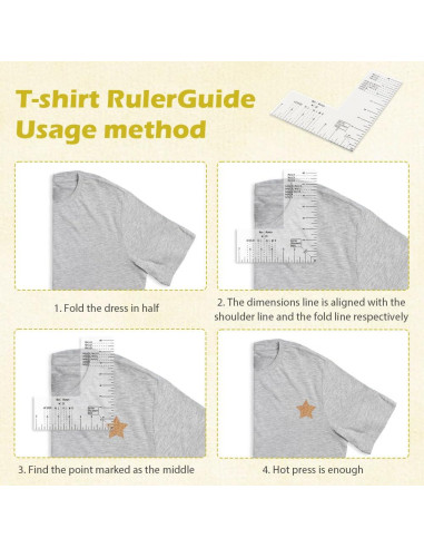 Regla de Alineación para Camisetas Ranjaner - Acrílico Transparente