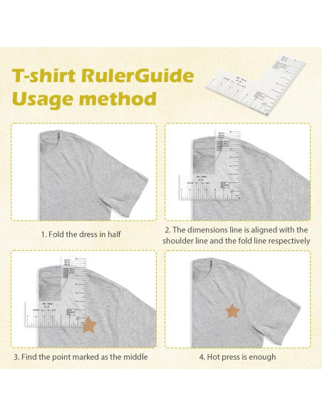 Regla de Alineación para Camisetas Ranjaner - Acrílico Transparente