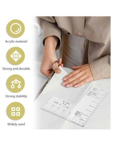 Regla de Alineación para Camisetas Ranjaner - Acrílico Transparente