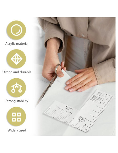 Regla de Alineación para Camisetas Ranjaner - Acrílico Transparente