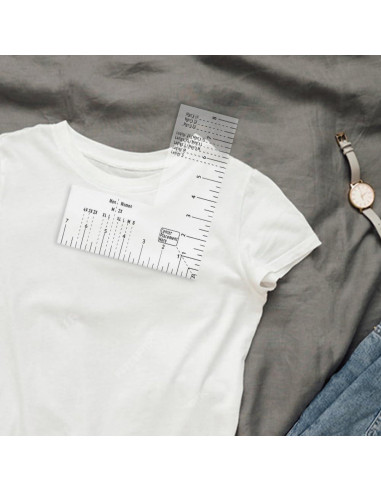 Regla de Alineación para Camisetas Ranjaner - Acrílico Transparente