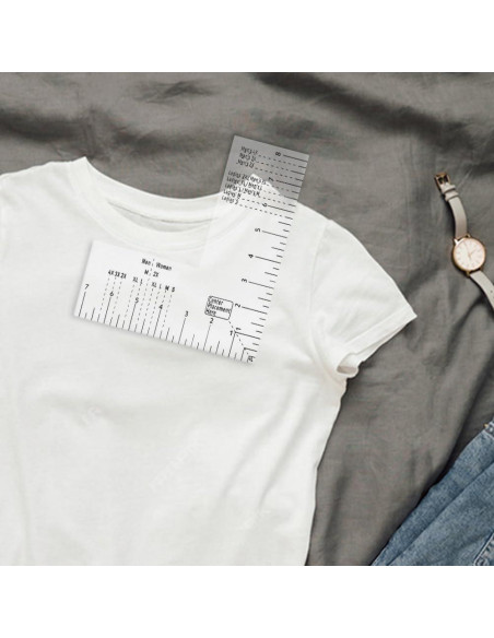 Regla de Alineación para Camisetas Ranjaner - Acrílico Transparente