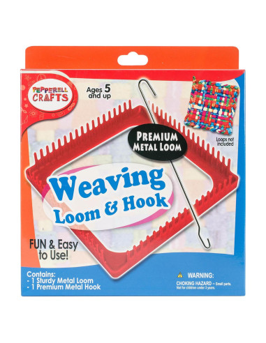 Juego de Telar y Gancho de Metal Pepperell 19cm Rosa