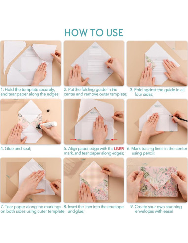 Conjunto de Guías para Hacer Sobres BAOFALI 17 Piezas