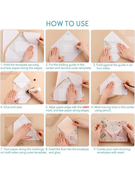 Conjunto de Guías para Hacer Sobres BAOFALI 17 Piezas