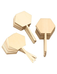 Etiquetas de Madera Hexagonales Honbay 50PCS para Jardín