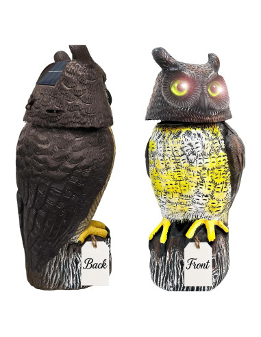 Decoy de Búho Solar GiftExpress 43 cm con Sensor de Movimiento
