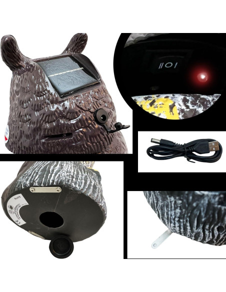 Decoy de Búho Solar GiftExpress 43 cm con Sensor de Movimiento