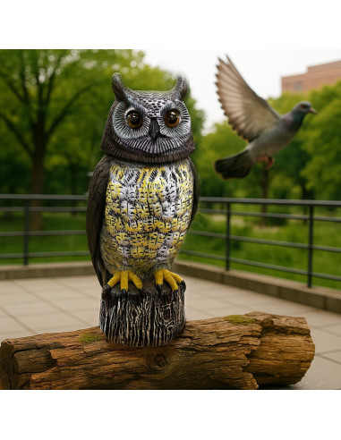 Decoy de Búho Solar GiftExpress 43 cm con Sensor de Movimiento