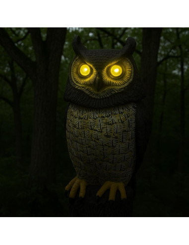 Decoy de Búho Solar GiftExpress 43 cm con Sensor de Movimiento