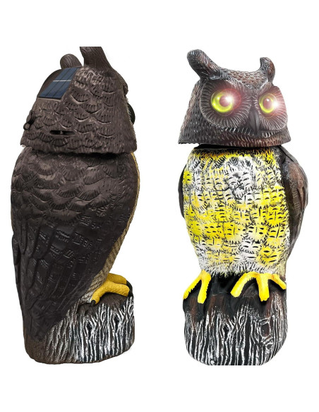 Decoy de Búho Solar GiftExpress 43 cm con Sensor de Movimiento