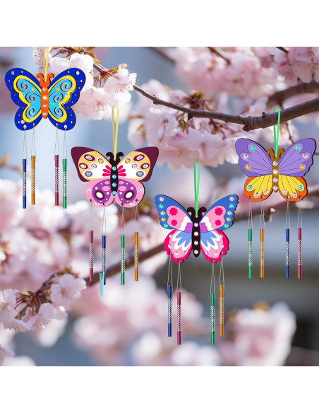 Kit de Campana de Viento DIY TREACLUB - 10 Mariposas de Madera