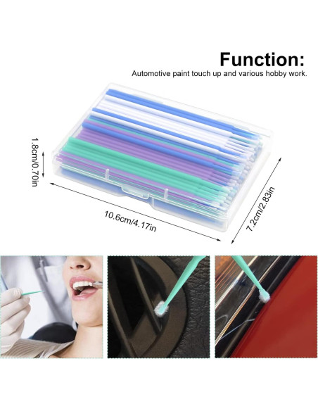 Pinceles Micro Aplicadores UOIENRT 200 Pcs 1-2.5mm para Pintura