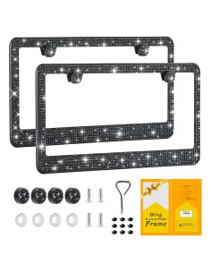 Marco de Placa de Licencia Brillante FIISFIIS Negro 2 Pzas