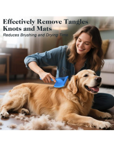 Kit de Acicalamiento para Perros Saccison - Cepillo Slicker y Peine Azul 2