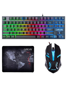 Combo Teclado y Ratón Gaming CHONCHOW TKL 87 Teclas LED RGB