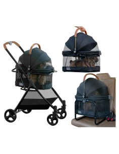 Cochecito 3 en 1 Pet Gear VIEW 360 para mascotas - Ónix