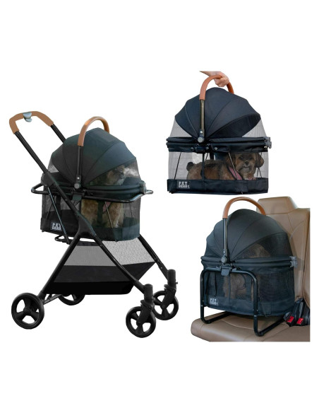 Cochecito 3 en 1 Pet Gear VIEW 360 para mascotas - Ónix
