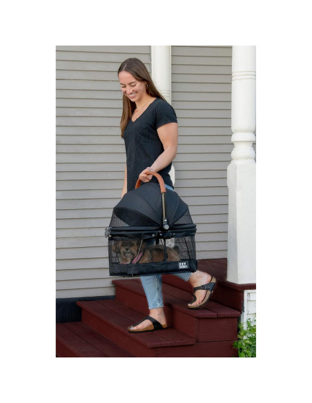 Cochecito 3 en 1 Pet Gear VIEW 360 para mascotas - Ónix