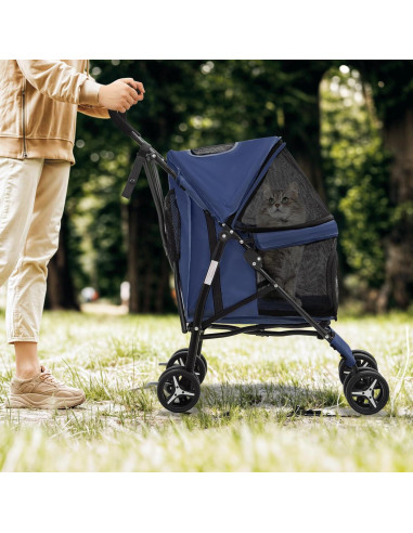 Carrito para Mascotas Magshion Azul Marino Plegable 10 kg