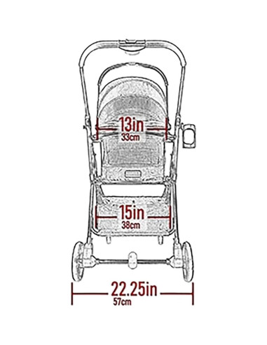 Cochecito 3 en 1 Pet Gear VIEW 360 para mascotas - Ónix