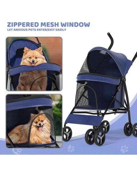 Carrito para Mascotas Magshion Azul Marino Plegable 10 kg