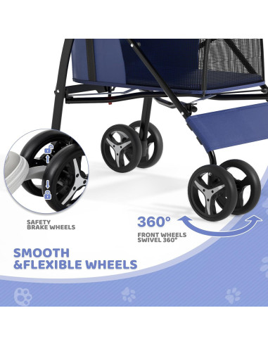 Carrito para Mascotas Magshion Azul Marino Plegable 10 kg