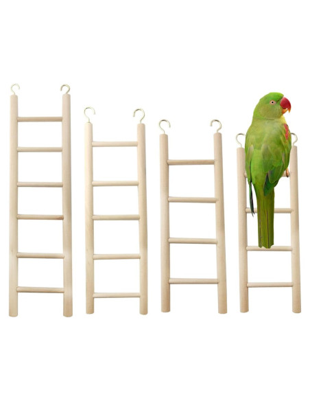 Juguetes para Aves GXXMEI - Escalera de Madera 4PCS 16-28cm