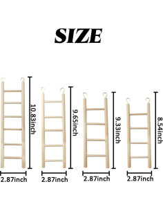 Juguetes para Aves GXXMEI - Escalera de Madera 4PCS 16-28cm 2