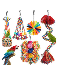 Juguetes para Aves YIXUND - Percha de Cuerda y Accesorios Coloridos
