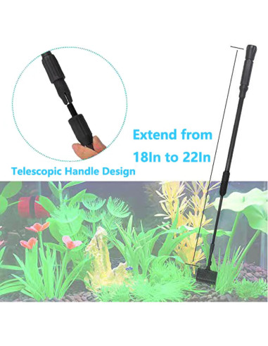 Kit de limpieza de acuarios Carefree Fish 4EN1 fibra carbono