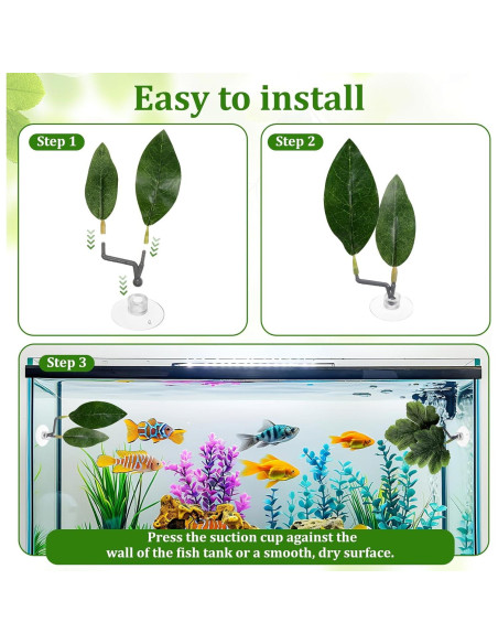 4 Hojas de Betta KALIONE - Accesorios para Acuario Verde