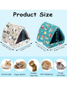 Escondite para Cobayas UPINS Lavable 17.3x18.8cm Gris Azul 2