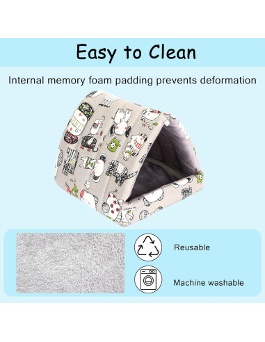 Escondite para Cobayas UPINS Lavable 17.3x18.8cm Gris Azul