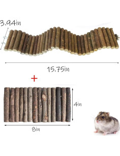 Escalera de Madera para Hámster Hamiledyi 2 Piezas 40x10 cm 2