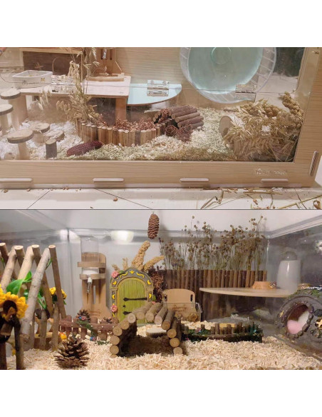 Escalera de Madera para Hámster Hamiledyi 2 Piezas 40x10 cm