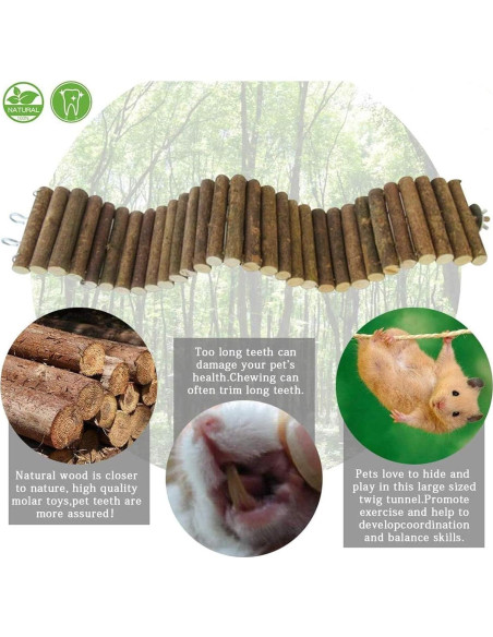 Escalera de Madera para Hámster Hamiledyi 2 Piezas 40x10 cm