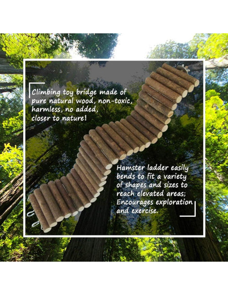 Escalera de Madera para Hámster Hamiledyi 2 Piezas 40x10 cm