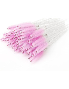 Cepillos de Pestañas Desechables i-Laesh 100 Pcs Cristal Rosa 2