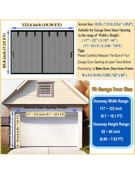 Pantalla de Garaje Magnética YoFuZiHu 3,14x2,18m Negra