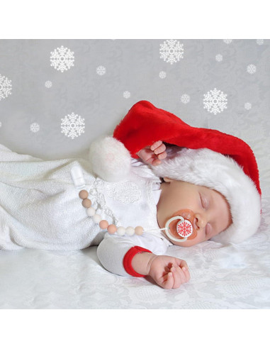 Clip de Chupete Silicona 2 Piezas Naranja Rosa 23cm