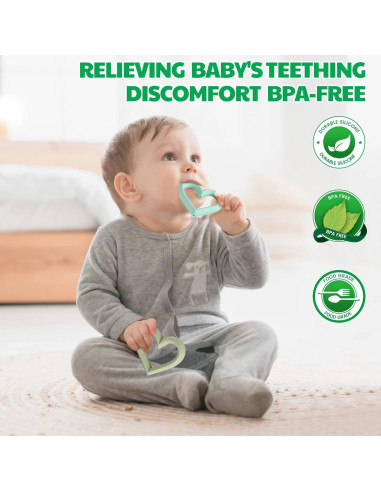 Mordedores de Silicona para Bebés 0-12 Meses - 8 Pack