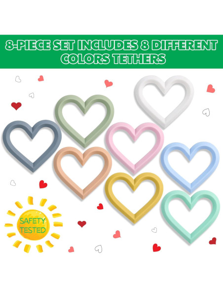 Mordedores de Silicona para Bebés 0-12 Meses - 8 Pack