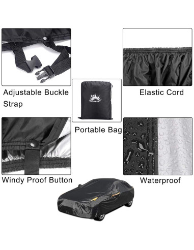 Cubierta de coche COLOR RAIN TIME para sedán impermeable