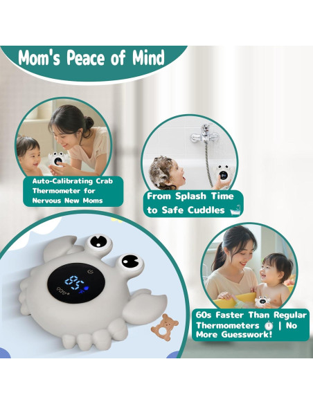 Termómetro de baño digital TKY con juguetes flotantes - Gris